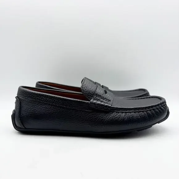 Coach Mens Luca Driver Loafer US 7.5 EU 40.5 Black Leather Slip On Round Toe NIB